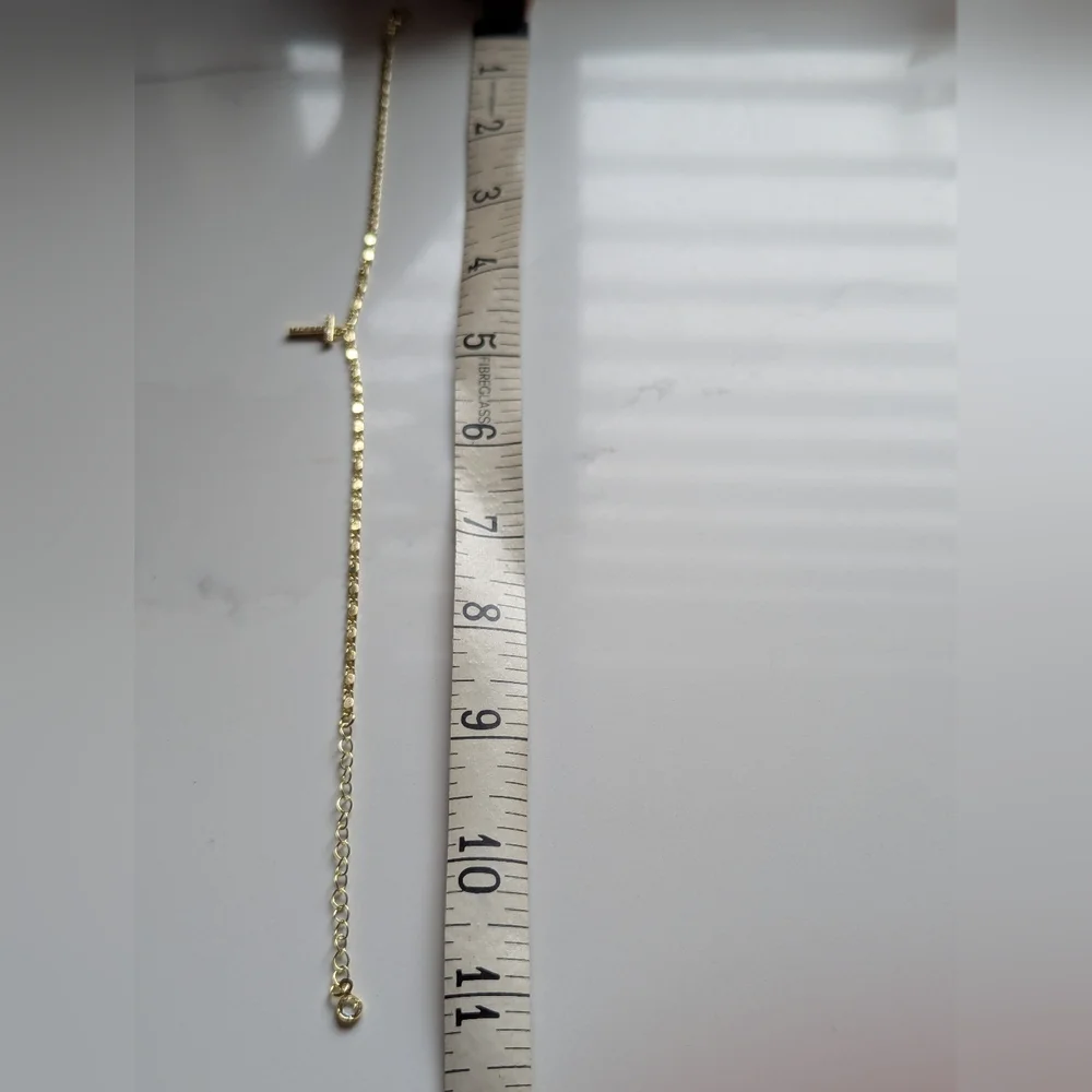 T Letter Gold Anklet